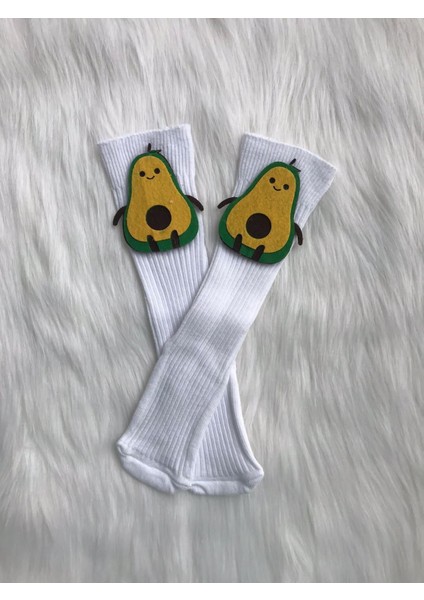 Bebek Çocuk Sevimli Keçe Aksesuarlı Diz Altı Çorap
