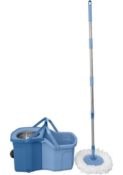 Twin Turbo Pedallı Çelik Mop Set, Temiz - Kirli Suyu Ayıran Otomatik Temizlik Seti 1+1 Mop- Videolu