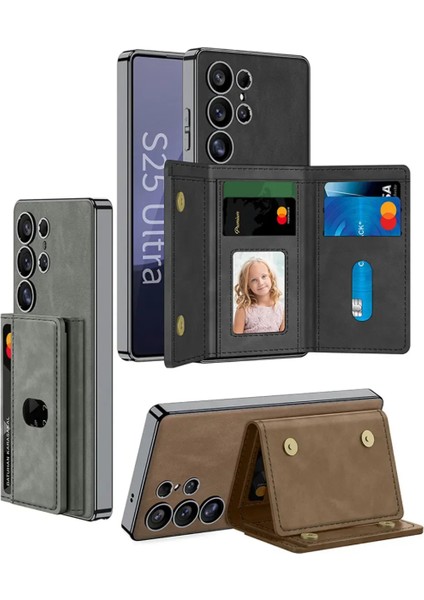 Samsung S25 Ultra Uyumlu Kılıf Deri Magsafe Şarjlı Ayrılabilen Magnetic Cüzdan Kartvizitlik Standlı fiyatları