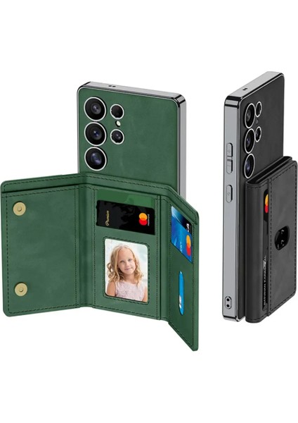 Samsung S25 Ultra Uyumlu Kılıf Deri Magsafe Şarjlı Ayrılabilen Magnetic Cüzdan Kartvizitlik Standlı modelleri