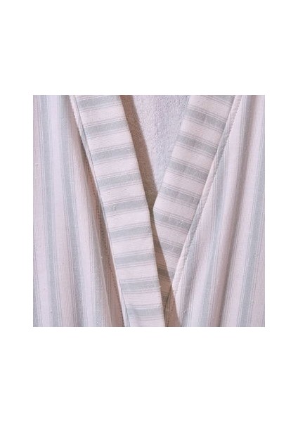 Soft Kimono Çizgili Erkek Bornoz - Beyaz / Mavi - S / M fiyatları