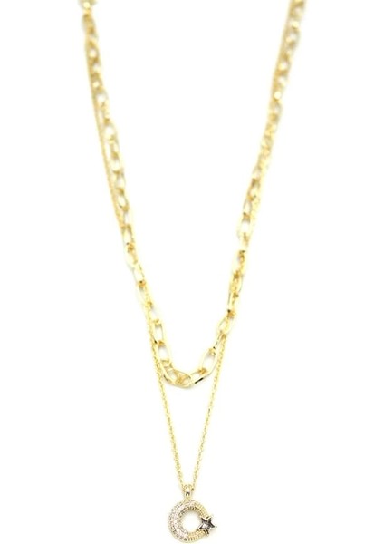 Çoklu Ay Yıldız Kolye - Altın