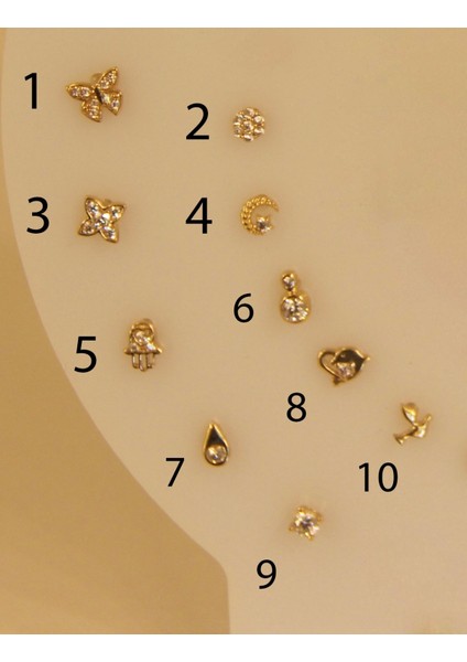 14 Ayar Altın Tragus Piercing Modelleri