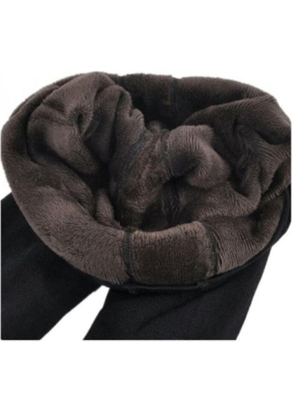 Kadın Termal Peluş Tayt Siyah Sıcak Tutan Yumuşak Kumaş 95% Polyester fırsatları