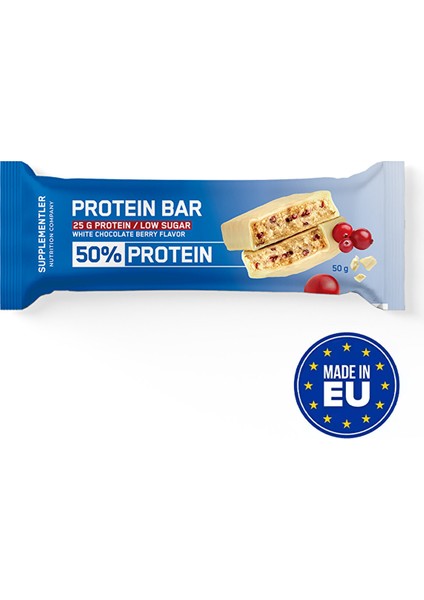 .com %50 Protein Bar 50 gr 20 Adet Beyaz Çikolata Kırmızı Orman Meyvesi Aromalı Düşük Şeker modelleri