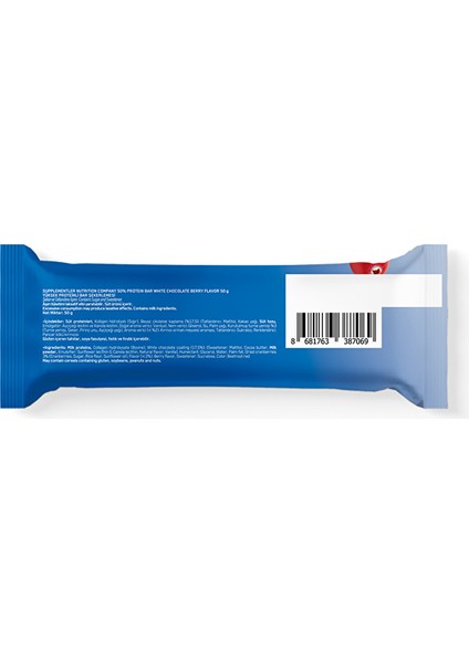 .com %50 Protein Bar 50 gr 20 Adet Beyaz Çikolata Kırmızı Orman Meyvesi Aromalı Düşük Şeker indirimleri