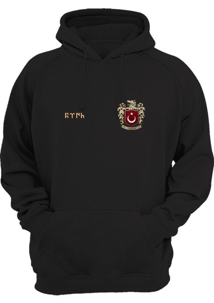 Göktürkçe Türk Yazılı Bozkurt Sembolü Türkiye ve Türk Bayrağı Kurt Regular Fit %100 Pamuk Sweatshirt