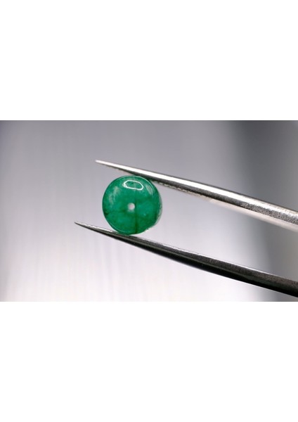 2.74CT 7.6x6.2mm Round Natural Emerald Drilled Beads