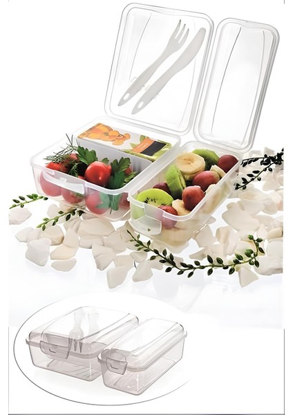 Takeaway Ergonomik Asorti Çatal Bıçaklı Pratik Yoğurt Saklama Kabı