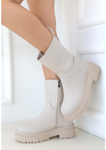 Liara Bej Cilt Topuklu Bot fiyatları