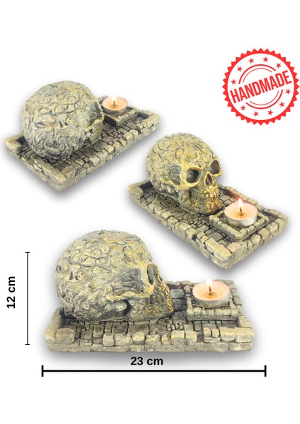 Kuru Kafa Büyük Çubuk Tütsülük ve Tealight (Beyaz) fırsatları