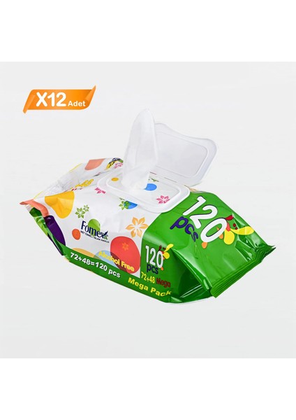 Islak Mendil 120 Li 12 Adet