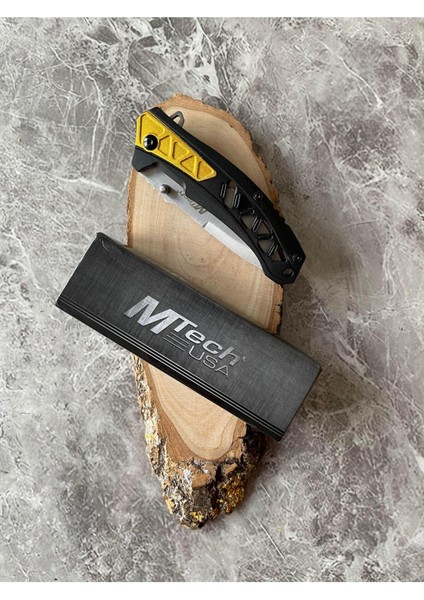 Mtech Bushcraft Kamp Çakısı – Siyah Gold Kompakt Kabze, Içten Kilitli, Kemere Klipsli fırsatları