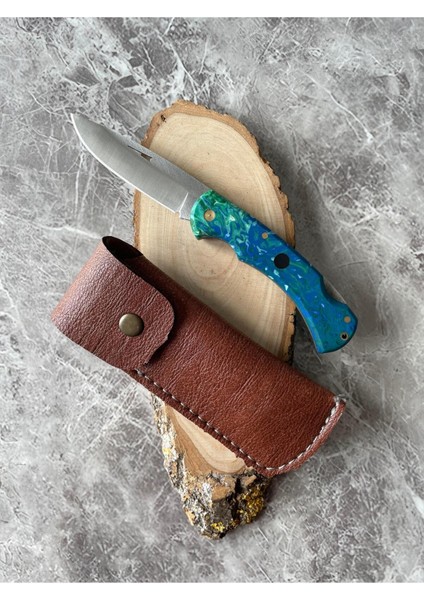 Mavi Epoksi Kamp Çakısı – 8 cm Namlu – Sırttan Kilitli – Kılıf Dahil fiyatları