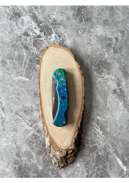 Mavi Epoksi Kamp Çakısı – 8 cm Namlu – Sırttan Kilitli – Kılıf Dahil indirimleri