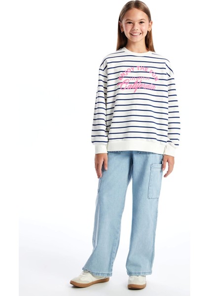 Lcw Kids Ekru Bisiklet Yaka Kız Çocuk Kalın Sweatshirt fiyatları