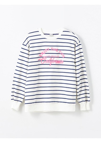 Lcw Kids Ekru Bisiklet Yaka Kız Çocuk Kalın Sweatshirt modelleri