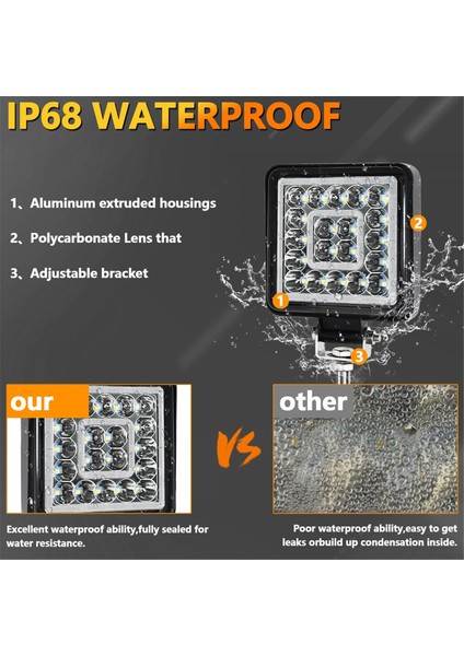 4 Inç LED Küp Işık Podları 160W 16000LM 9-30V LED Traktör Çalışma Işıkları (Yurt Dışından) fırsatları