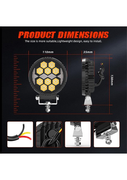 Kamyon Için 4 Inç LED Çalışma Işıkları Beyaz Amber Yuvarlak Çalışma Işığı (Yurt Dışından) fırsatları