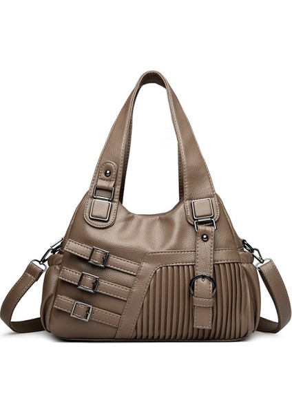 Yeni Sıcak Satış Avrupa ve Amerikan Moda Kadın Omuz Çantası Büyük Kapasiteli El Çantası Çapraz Kadın Çantası [koyu Haki] (Yurt Dışından)