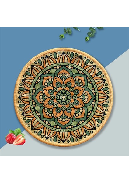 Rüzgar Bardak Altlığı Taklit Keten Kauçuk Altlık Ev Dekoratif Zemin Matı Isı Yalıtımı Masa Matı Su Bardak Altlığı Fare Altlığı 20CM (Yurt Dışından)