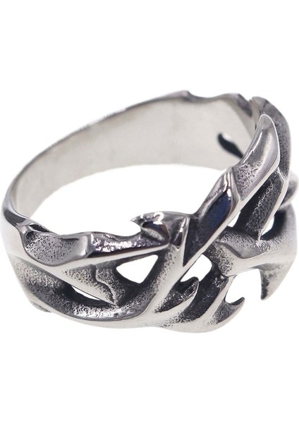 Çok Yönlü Retro Erkek Titanyum Çelik Yüzük Moda Erkek Modası Baskın Çelik Yüzük Diken Yüzük Boyutu: Çap 19,9 mm Çevre 62,4 mm (Yurt Dışından) fiyatları