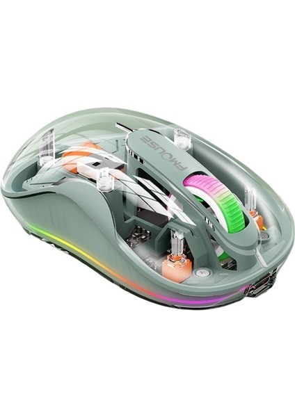 Kablosuz Bluetooth Şeffaf Fare Şarj Edilebilir Renkli Nefes Işık Tablet Bilgisayar Dizüstü Ofis Faresi (Yurt Dışından)