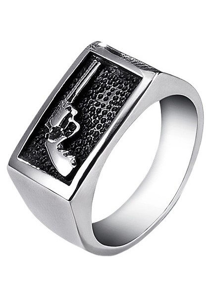 Çok Yönlü Moda Yüzüğü, Şık ve Zarif Paslanmaz Çelik Erkek Yüzük Boyutu: Çap 19,9 mm Çevre 62,4 mm (Yurt Dışından)