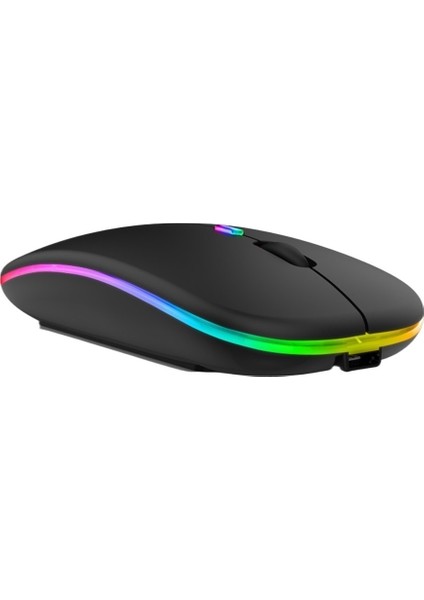 Sessiz Bluetooth Çift Modlu Aydınlık Kablosuz Fare (Yurt Dışından)