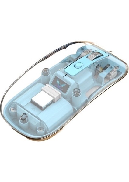 Kablosuz 2.4g Şeffaf Fare T7 4 Düğmeli Dpı Ayarlanabilir Manyetik Kapak Şarjlı Sessiz Fare (Yurt Dışından)