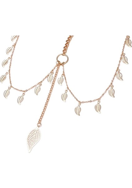 Yaz Yeni Uyluk Zinciri Moda Siyah Elastik Bacak Halkası Alaşım Yaprak Çok Katmanlı Püskül Vücut Zinciri (Yurt Dışından) fiyatları