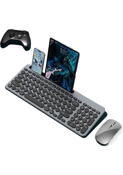 Çift Modlu Kart Yuvası Kablosuz Klavye ve Fare Seti Type-C Şarj Portu Uygulanabilir (Yurt Dışından)