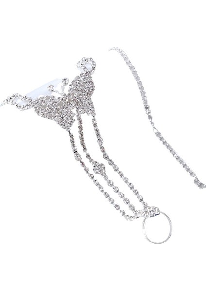 Sıcak Satış Kelebek Bilekliği Yaz Plaj Modası Retro Yapay Elmas Pençe Zinciri Parmak Ayak Süsleri ile (Yurt Dışından) modelleri