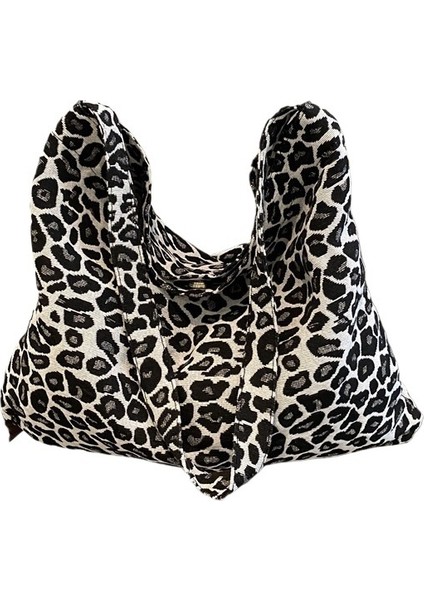 Büyük Kapasiteli Internet Ünlü Leopar Desenli Çanta Kadın Çantası Yeni Stil Trend Moda Doku Tek Omuz Koltuk Altı Çantası Kadınlar Için Şık Sırt Çantası (Yurt Dışından)