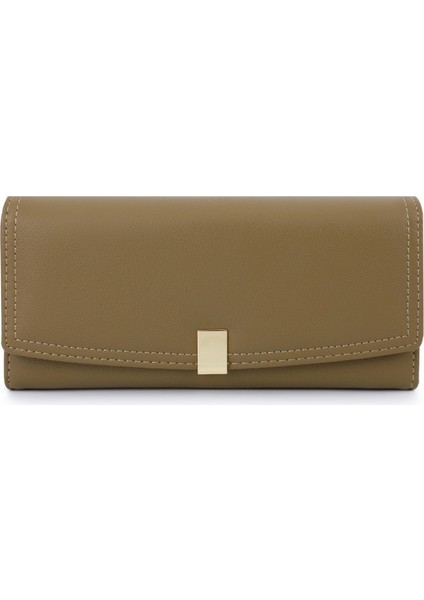 Koyu Kore Tarzı Cüzdan Uzun Büyük Üç Katlı Bayan Üst Düzey Debriyaj Çantası (Yurt Dışından)