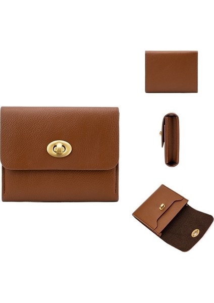 Yeni 2025 Cüzdan Bayan Kısa Kilitli Bozuk Para Kesesi Ince Nötr Kart Tutucu (Yurt Dışından)