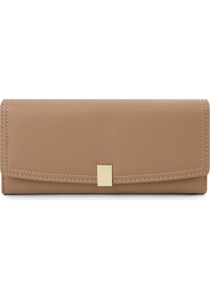 Koyu Kore Tarzı Cüzdan Uzun Büyük Üç Katlı Bayan Üst Düzey Debriyaj Çantası (Yurt Dışından)