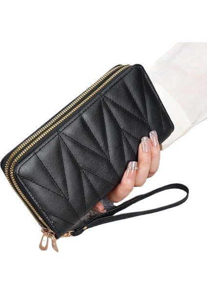 Yeni Cüzdan Avrupa ve Amerikan Retro Uzun Madeni Para Kesesi Büyük Kapasiteli Kadın Çok Ayarlı Fermuarlı Elde Taşınabilir Cep Telefonu Çantası (Yurt Dışından)