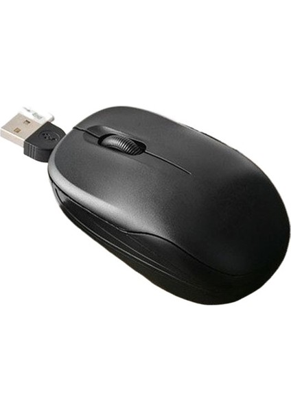 Mini Geri Çekilebilir Kablolu Fare USB Küçük Optik Fare Nötr Fare Kolay Taşınabilir Siyah Fare (Yurt Dışından) fiyatları