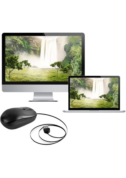 Mini Geri Çekilebilir Kablolu Fare USB Küçük Optik Fare Nötr Fare Kolay Taşınabilir Siyah Fare (Yurt Dışından) modelleri