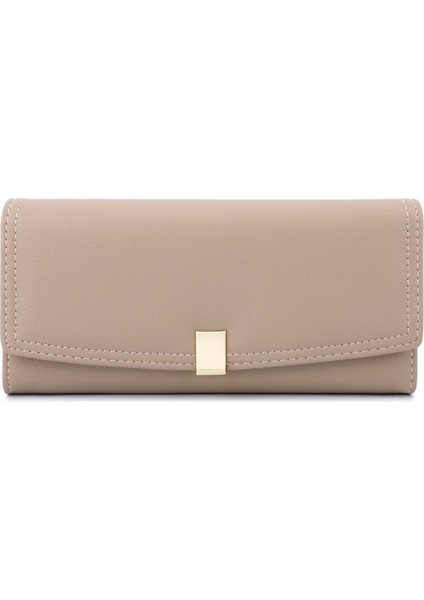 Koyu Kore Tarzı Cüzdan Uzun Büyük Üç Katlı Bayan Üst Düzey Debriyaj Çantası (Yurt Dışından)