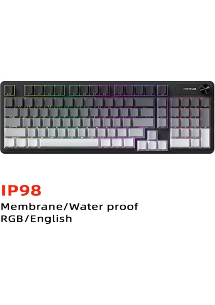 Furycube IP98 Mekanik Hissiyatlı Su Geçirmez Klavye Bilgisayar Oyunu E-Spor Yüksek Değerli Kablolu Sessiz Klavye (Yurt Dışından)