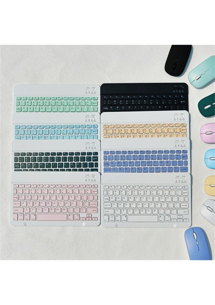 Ultra Mini Fare ve Klavye Iki Parçalı Bluetooth Klavye iPad Apple Huawei Tablet Cep Telefonu Kablosuz Klavye Şarj Klavye Fare Seti Için Uygundur (Yurt Dışından)