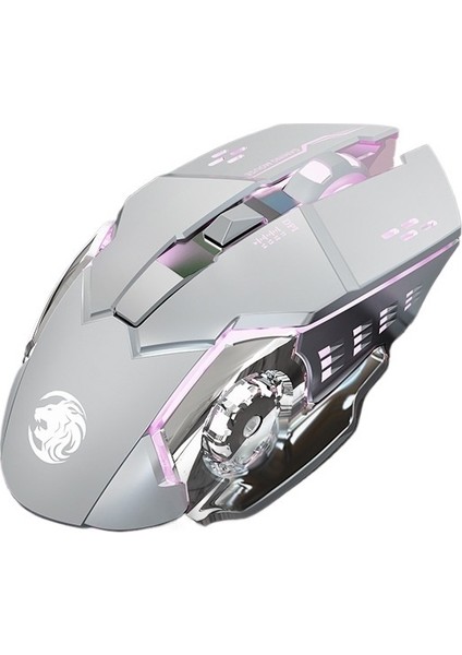 E-Spor Oyunu Pembe Fare Kablosuz Sessiz Çevre Birimi Mekanik Bilgisayar USB Kablolu Işıklı (Yurt Dışından)