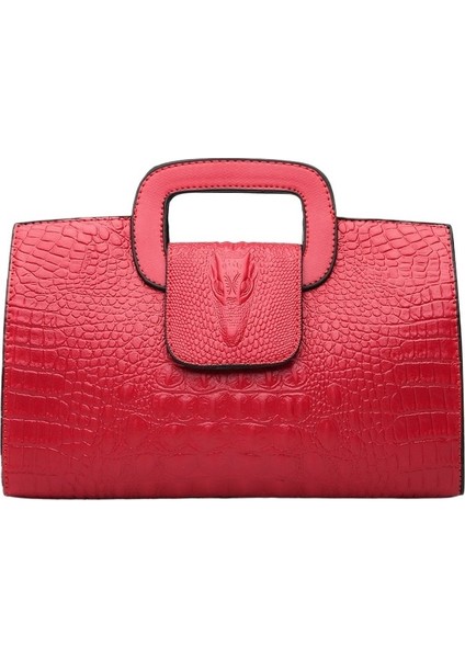 Kadın Çantası Yeni Timsah Desenli Clutch Moda Kabartmalı Çapraz Askılı Tek Omuz Çantası (Yurt Dışından)