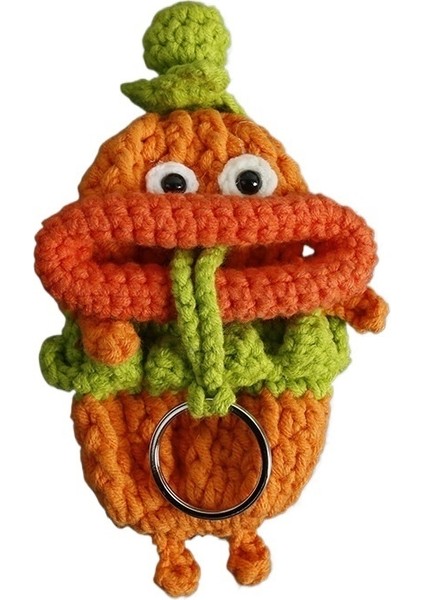 Karikatür El Dokuması Sosis Ağızlı Anahtar Çantası Yün Tığ Işi Çekmeli Anahtar Seti El Yapımı (Yurt Dışından)