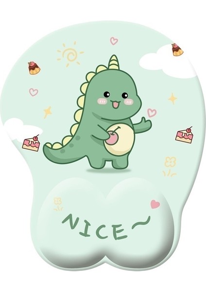 Yüksek Geri Tepme Bilek Mouse Pad 3D Çizgi Film Bilek Destek Pedi Silikon Mouse Pad Üç Boyutlu Bilek Destek Pedi Silikon Bilek (Yurt Dışından)