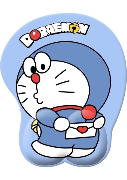 Doraemon Bileklik Mouse Pad 3D Çizgi Film Bileklik El Desteği Pedi Silikon Mouse Pad Üç Boyutlu Bilek Desteği Pedi Silikon Bileklik (Yurt Dışından)