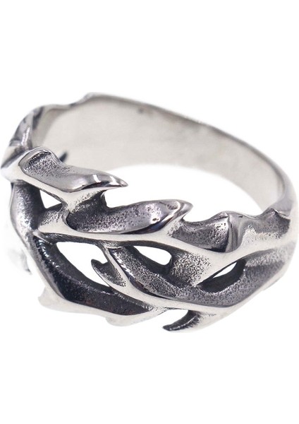 Çok Yönlü Moda Retro Erkek Titanyum Çelik Yüzük Moda Erkek Egemen Çelik Yüzük Diken Yüzük Boyutu: Çap 20,7 mm Çevre 65 mm (Yurt Dışından)