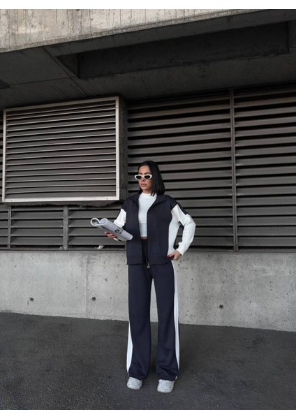 Oversize Garnili Fermuarlı Geniş Paça Modal Kumaş Eşofman Takım fırsatları